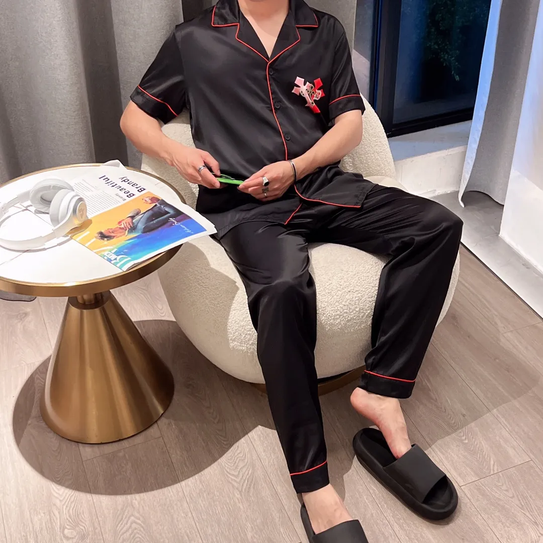 🅿️360 2024 CHROME HEARTS home wear, high-definition Korean silk fabric, skin-friendly, soft and comfortable, couple model M～XXXL
